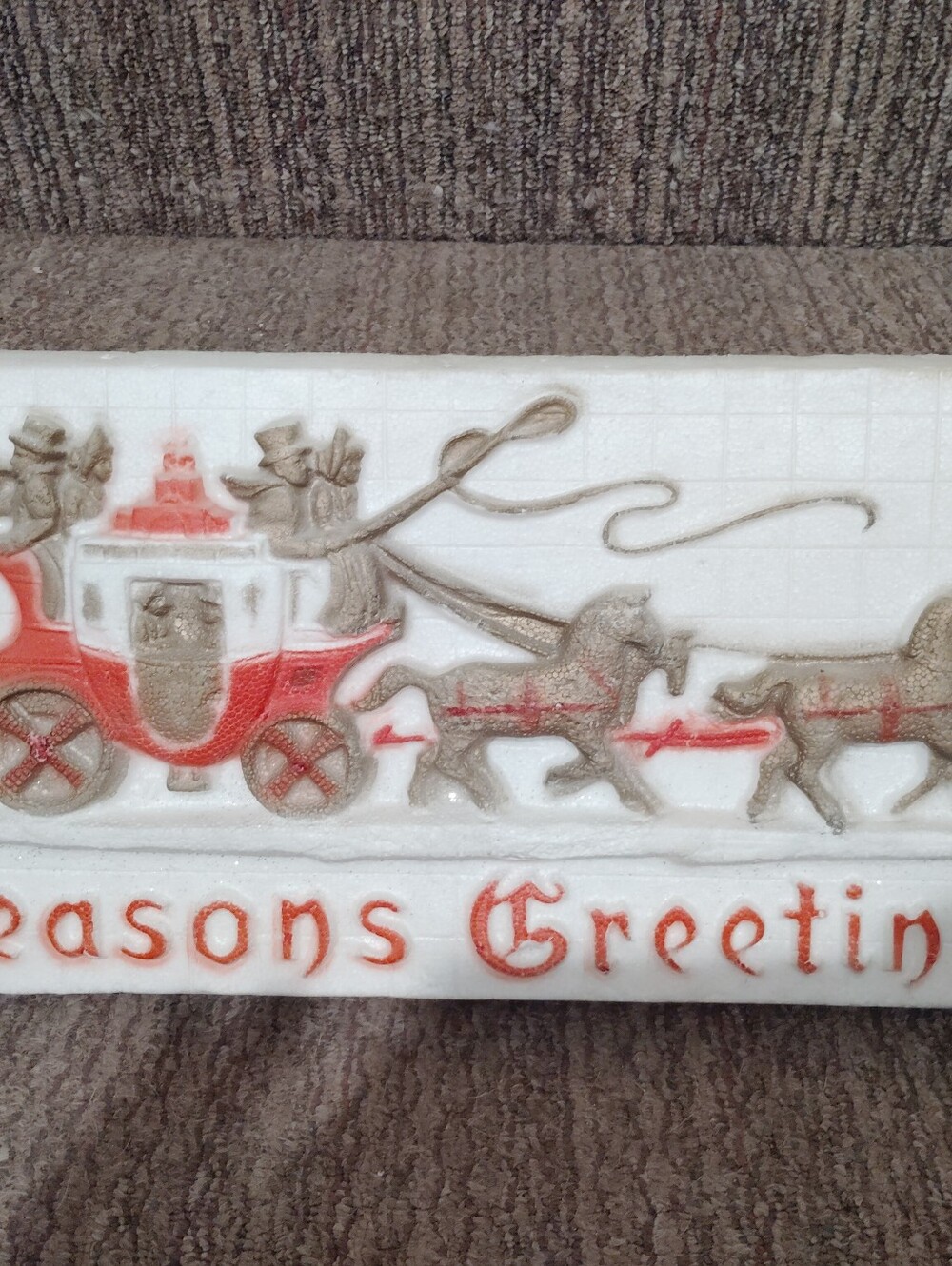 Vintage Christmas Poloron Plaque Decor